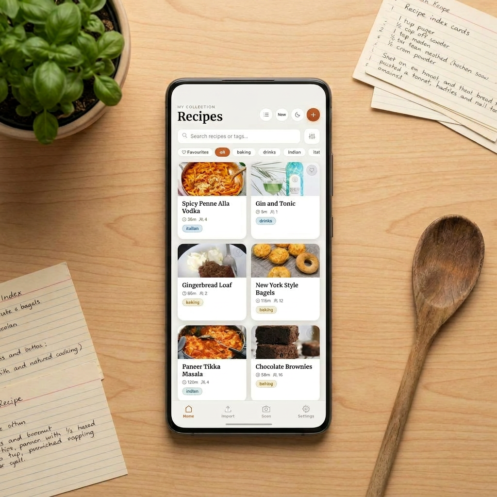 Crave Recipes home screen